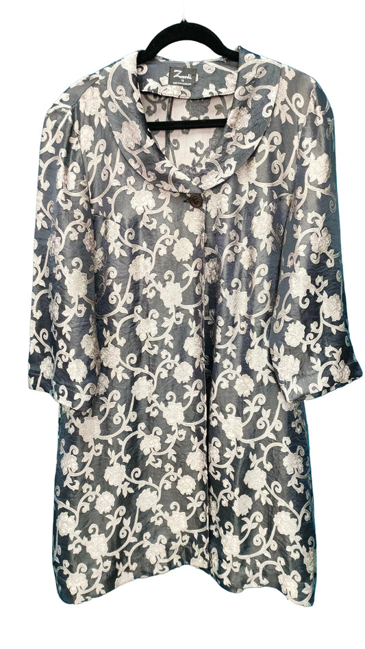PRE OWNED Zardi Floral Jacquard Coat