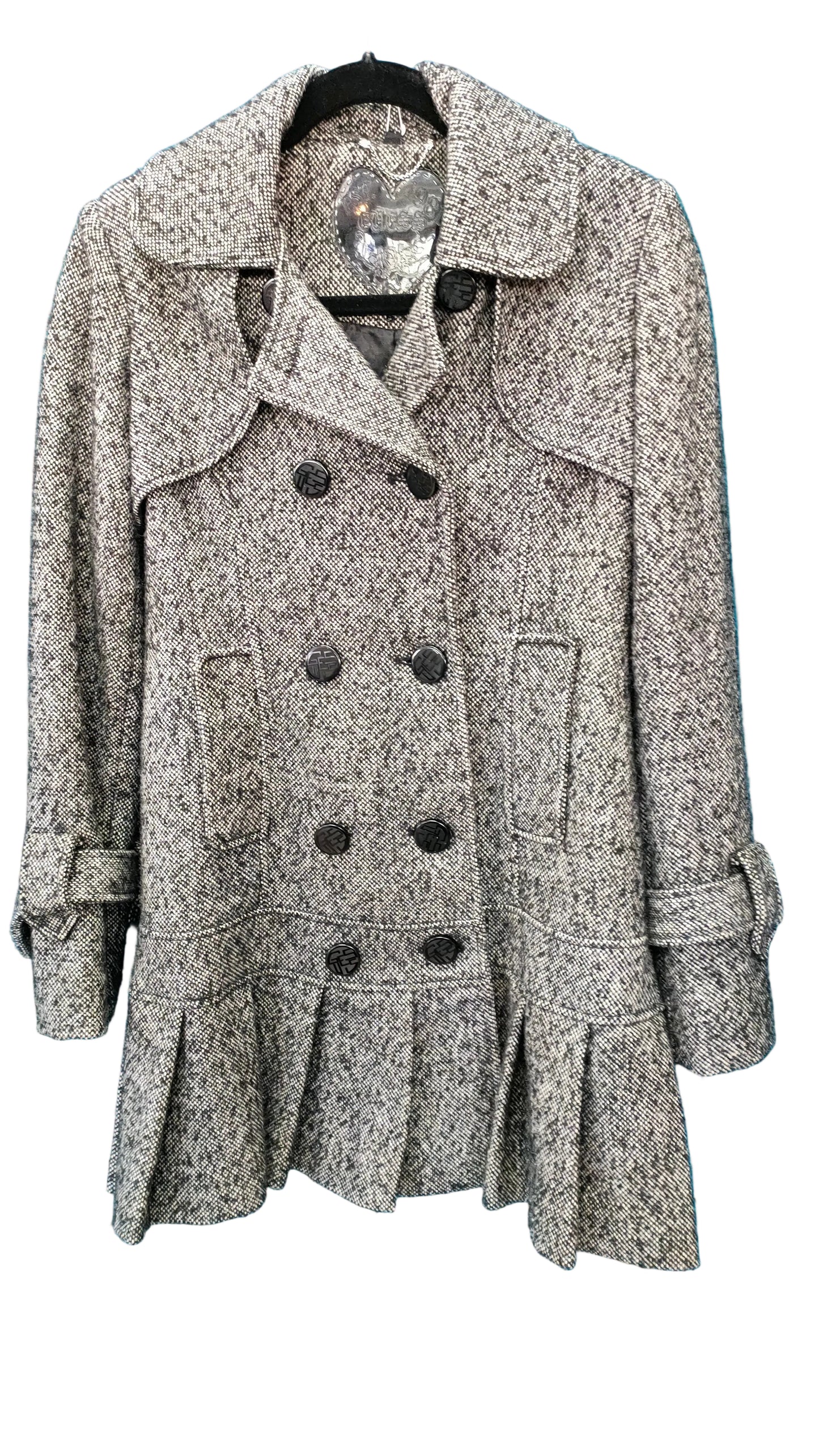 PRE OWNED Guess Double Breasted Skirted Coat
