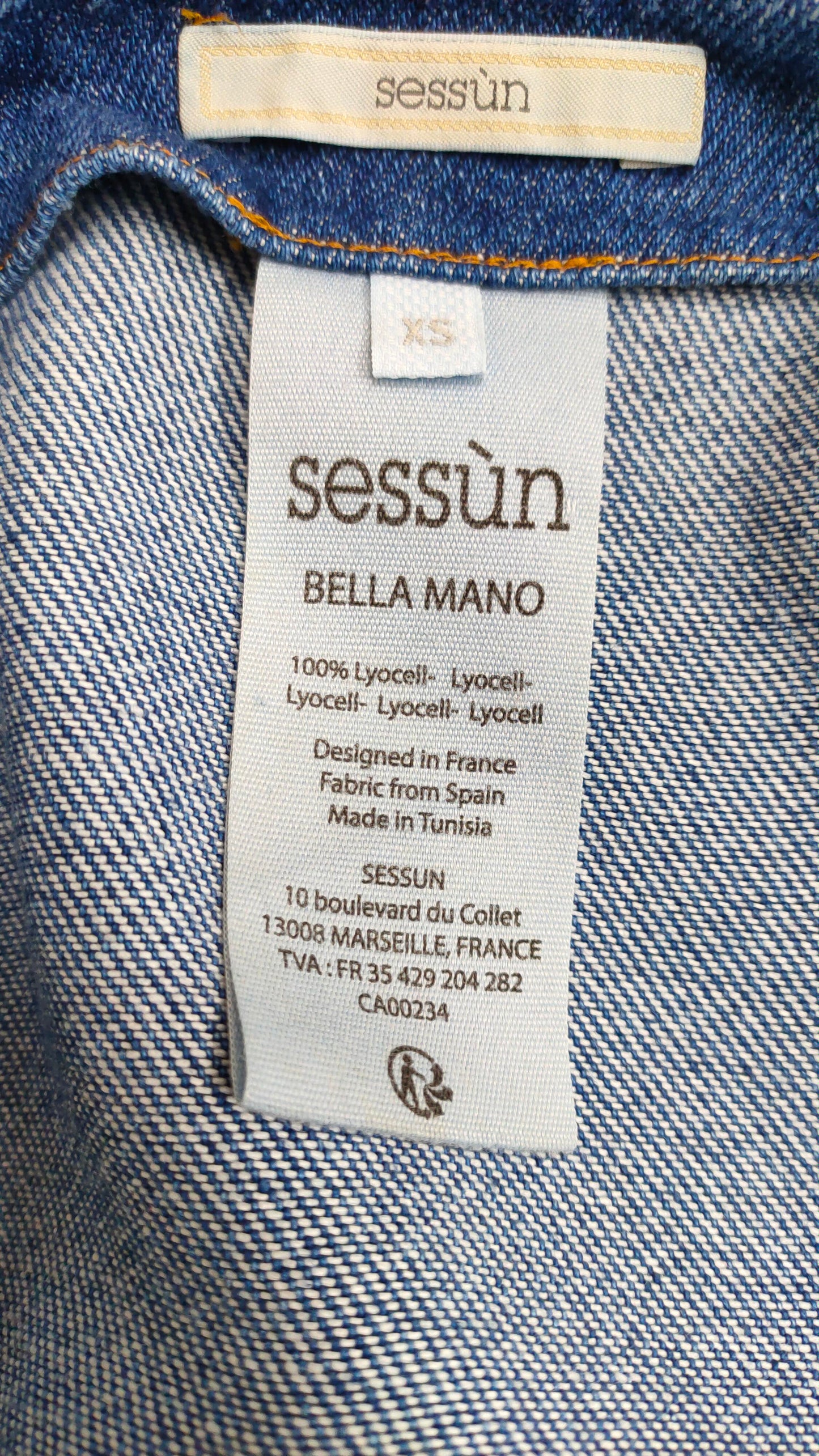 PRE OWNED Sessùn Bella Mano Denim Pinafore Dress