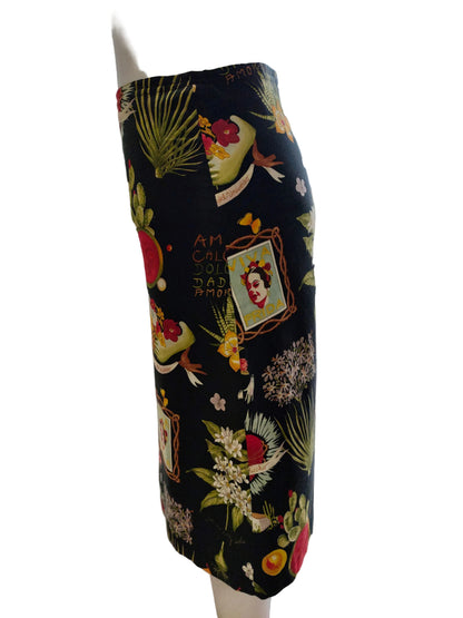 PRE OWNED Get Cutie Black Print Skirt