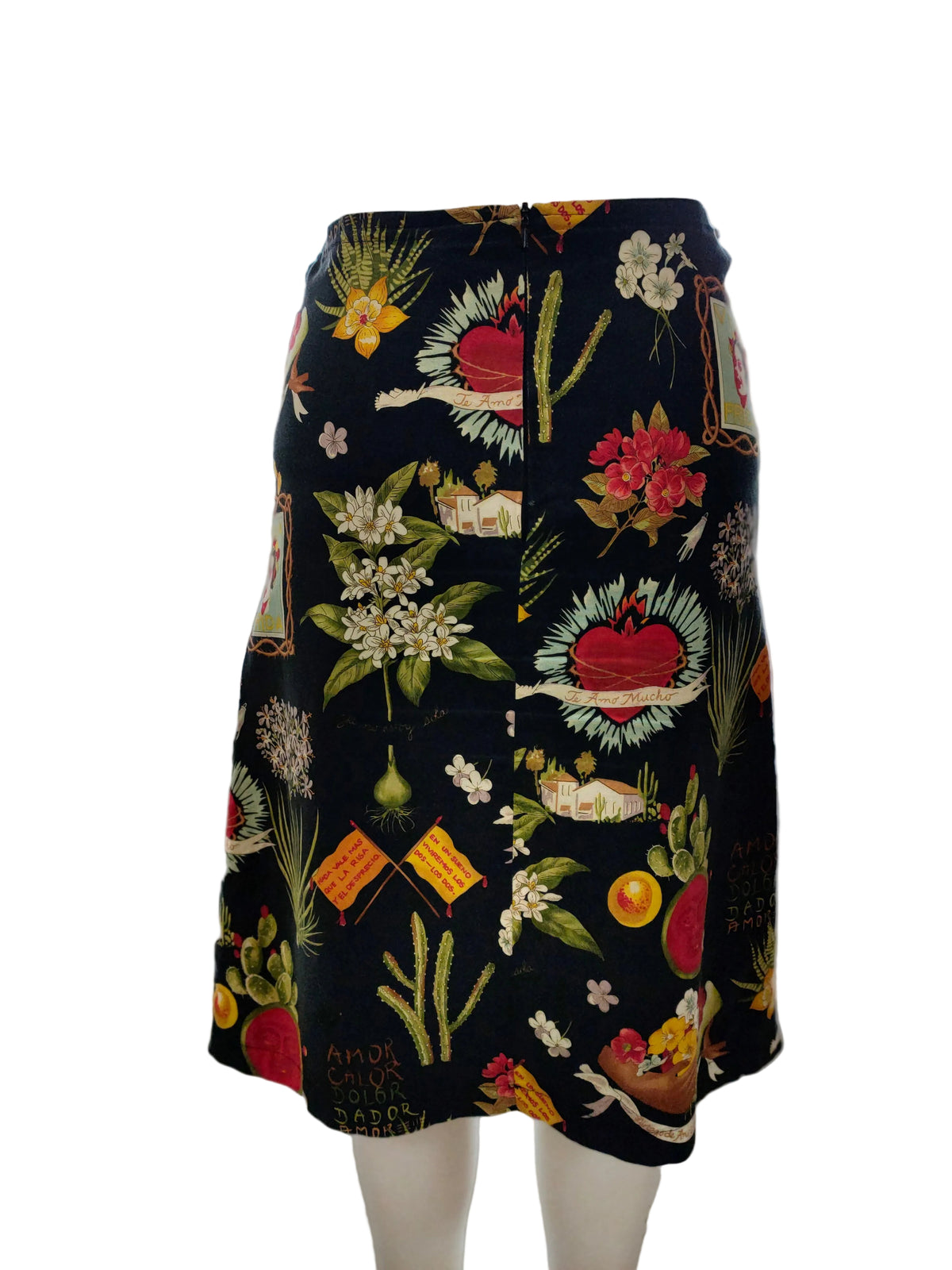 PRE OWNED Get Cutie Black Print Skirt