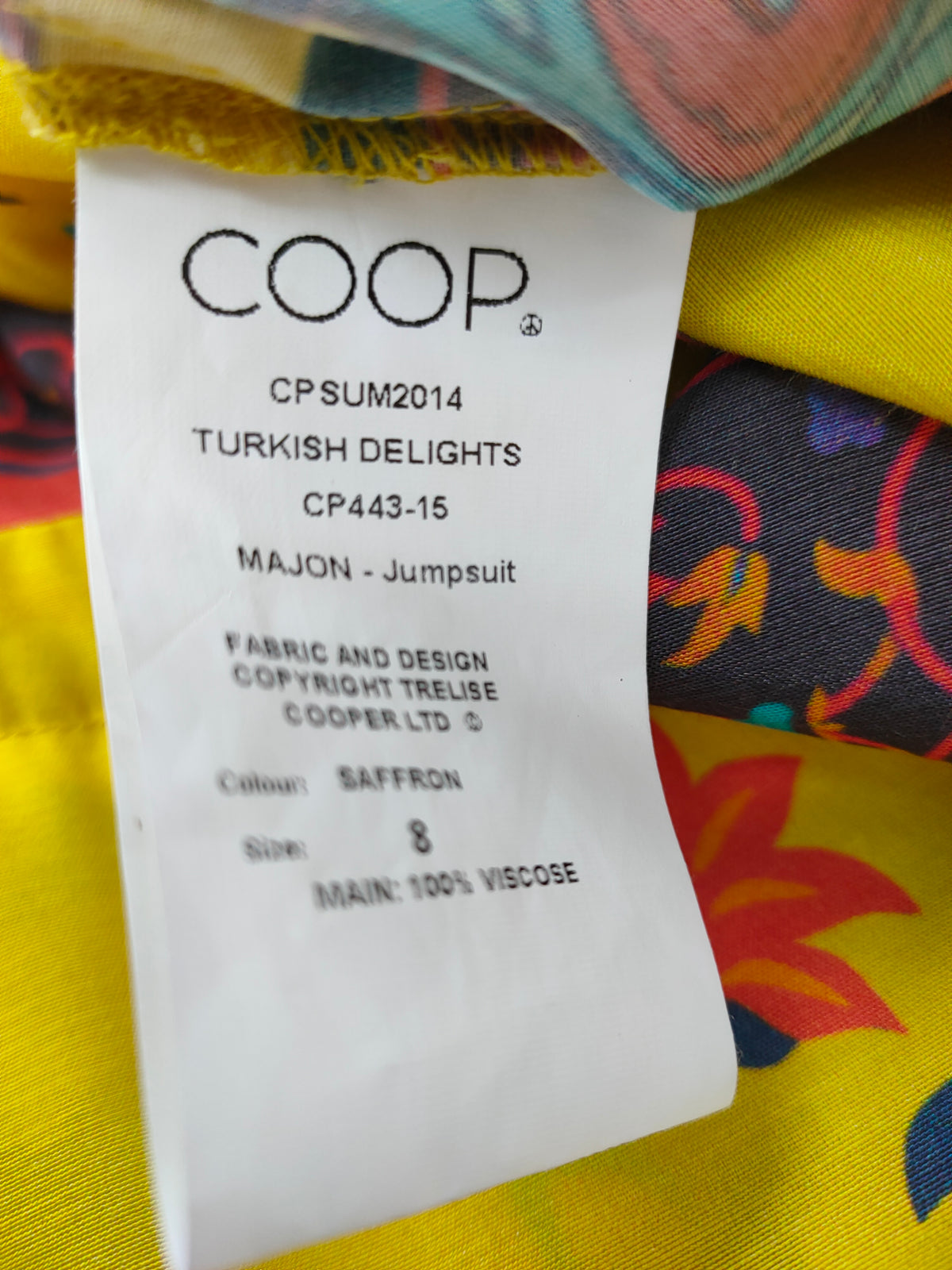 PRE OWNED Coop Turkish Delights Majon Saffron Jumpsuit