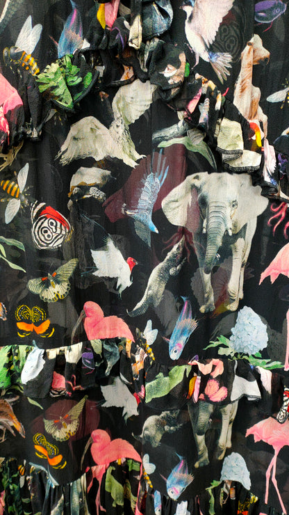 PRE OWNED Trelise Cooper Florence and the Dream Silk Animal Print Dress