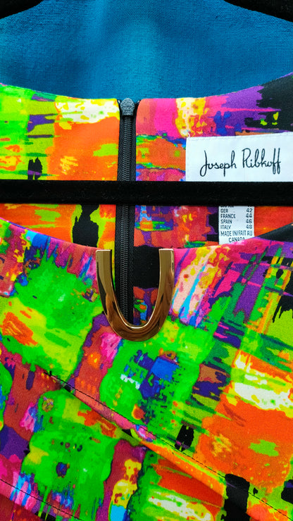 PRE OWNED Joseph Ribkoff Multicolour Abstract Print Dress