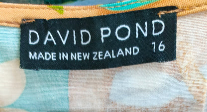 PRE OWNED David Pond Tropical Pin-Up Print Dress