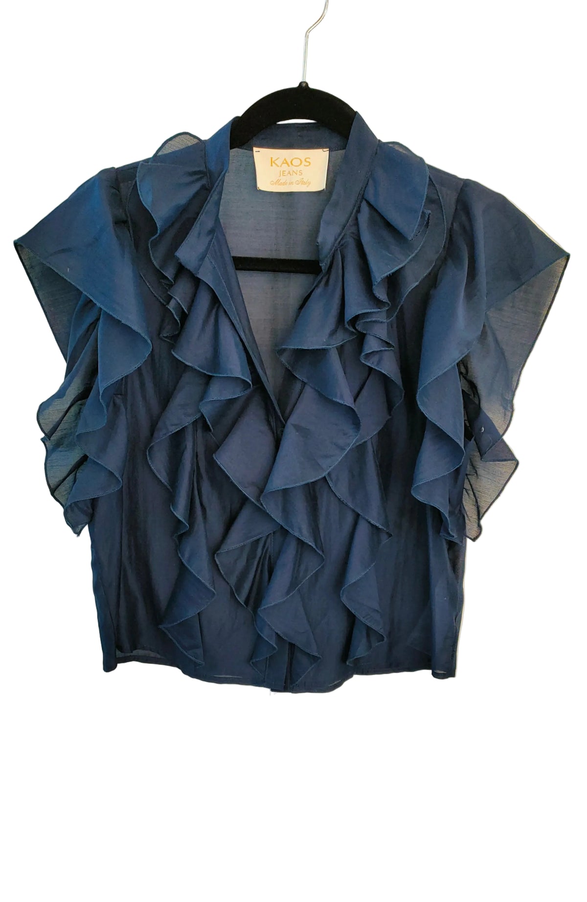 PRE OWNED Kaos Navy Ruffle Blouse