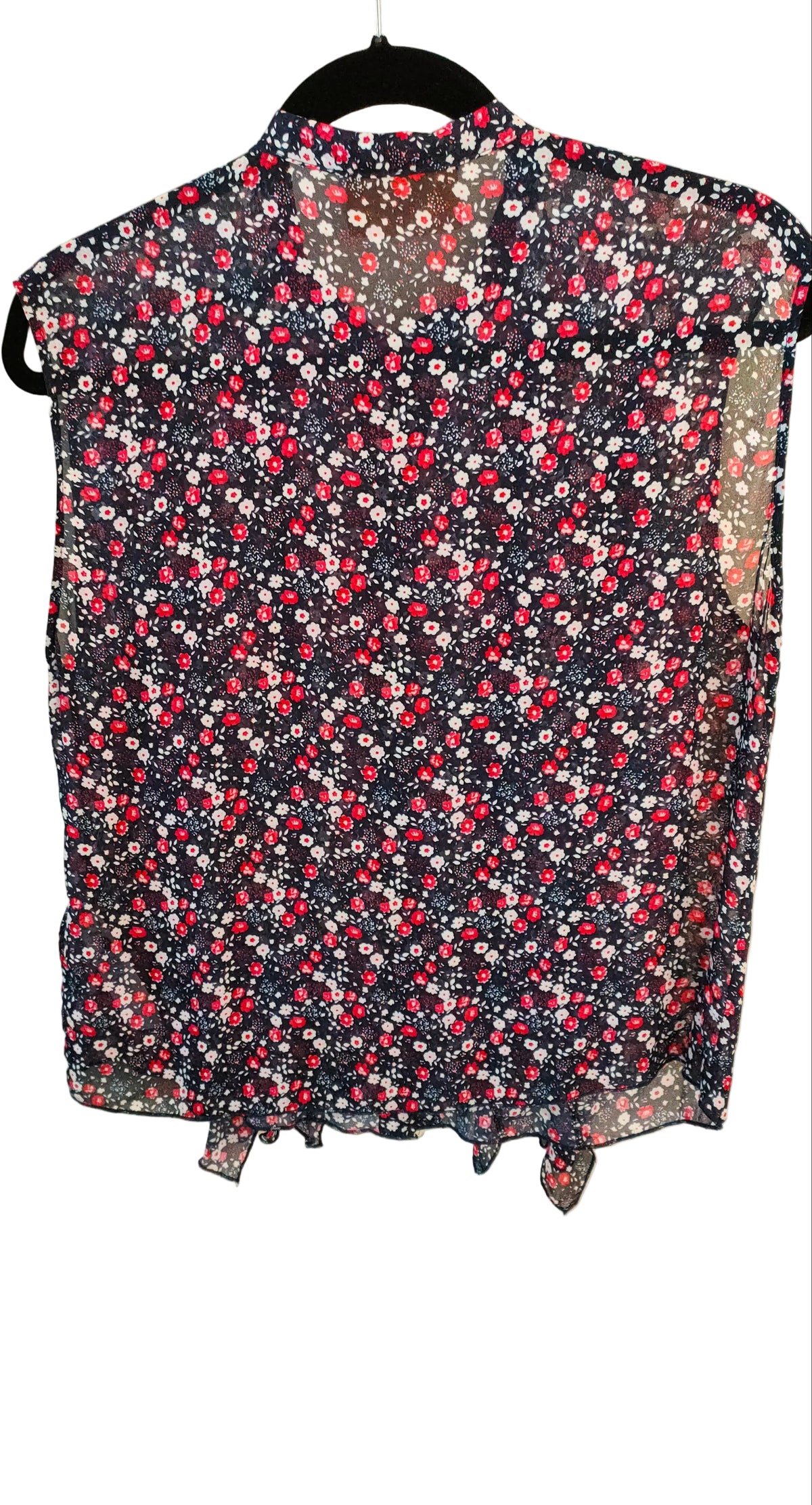 PRE OWNED Kaos Navy Floral Ruffle Blouse