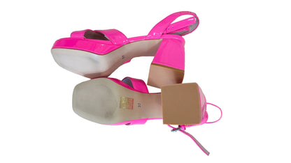 PRE OWNED Andrea Biani Hot Pink Patent Leather Sandals