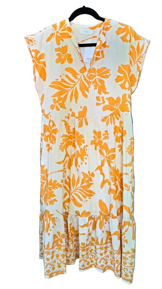 PRE OWNED Maye Mustard Floral Cotton Dress