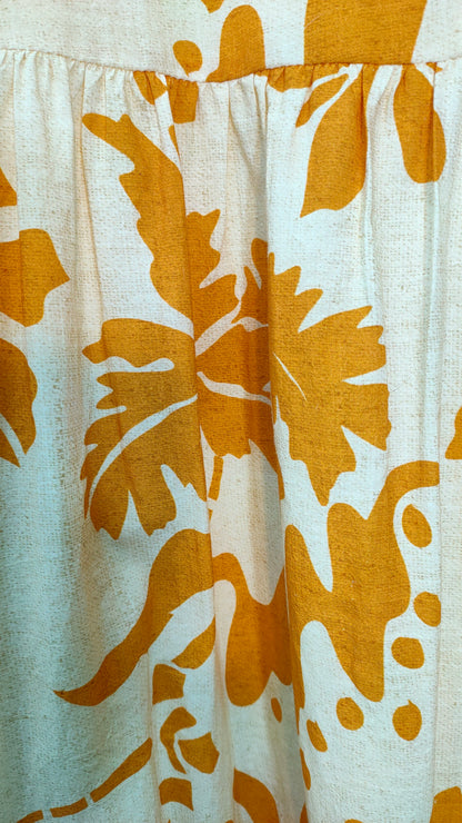 PRE OWNED Maye Mustard Floral Cotton Dress