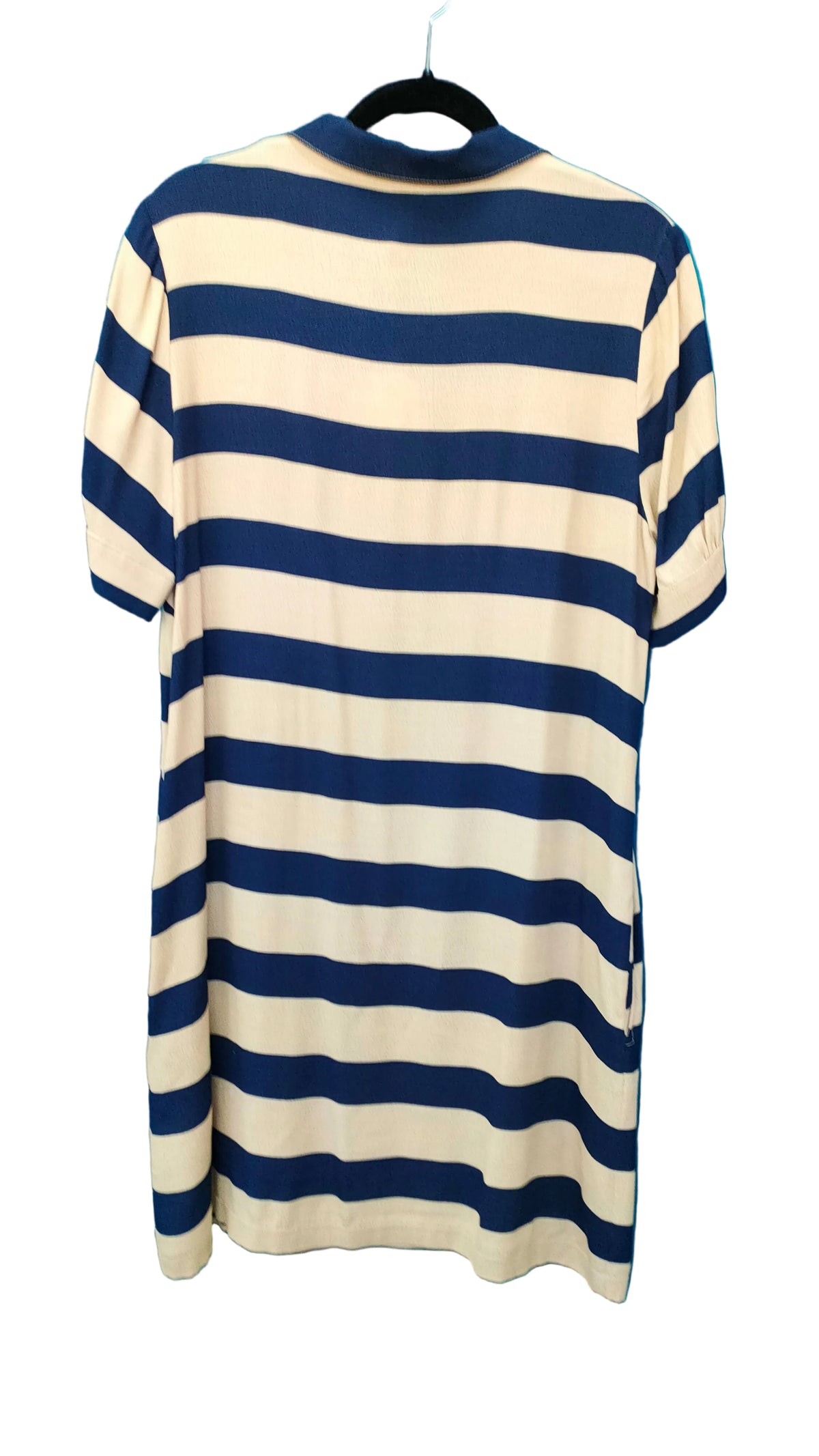 PRE OWNED Sylvester Navy & Cream Stripe Lace-Up Dress