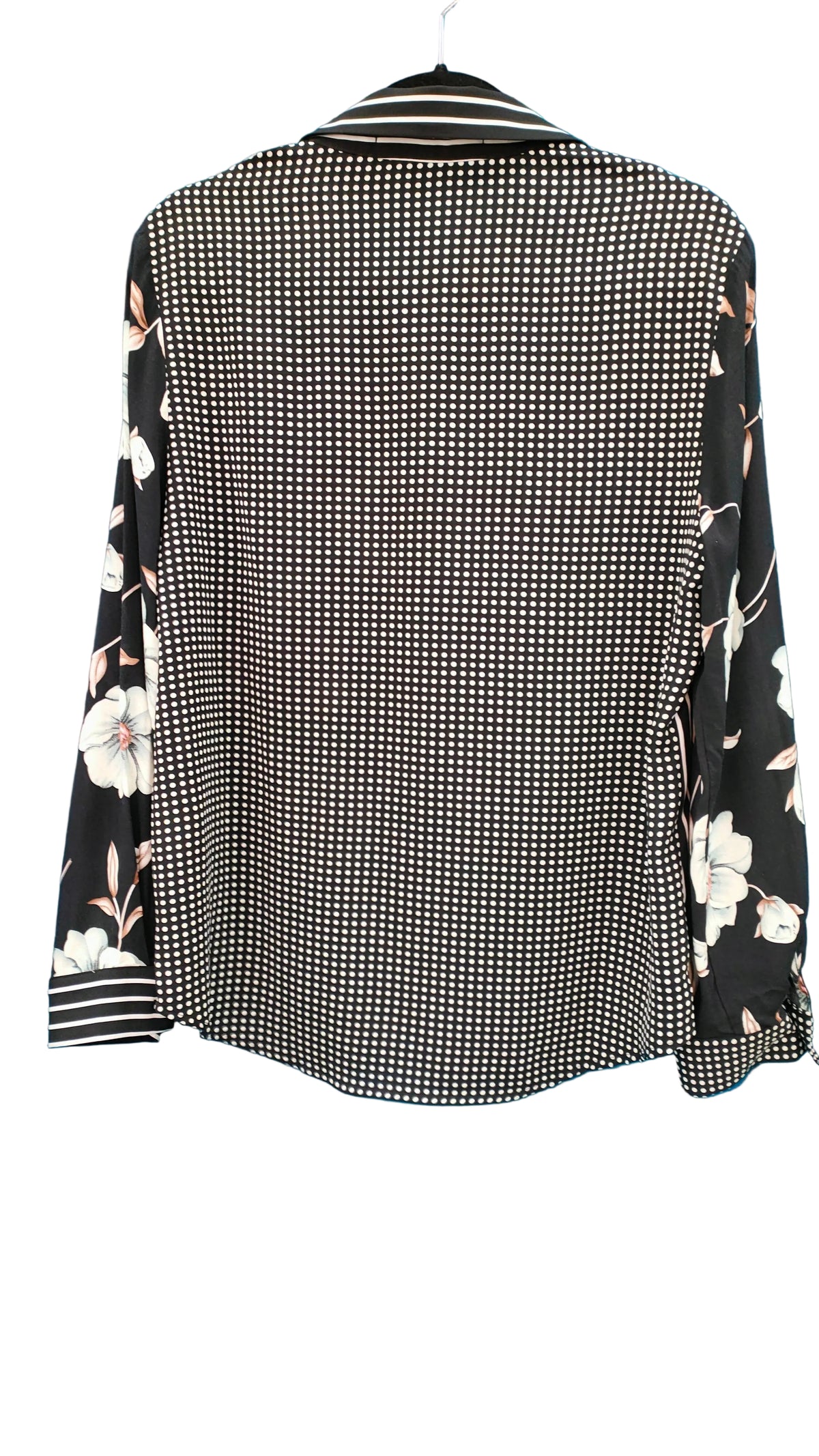 PRE OWNED Vassalli Black and White Mixed Print Shirt