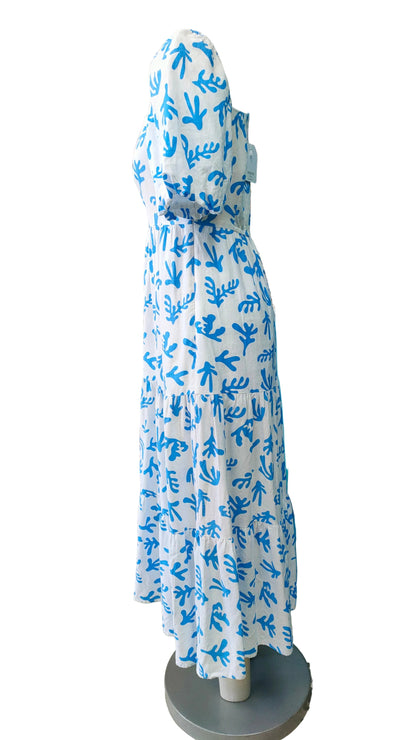 PRE OWNED All About Eve Blue & White Print Dress