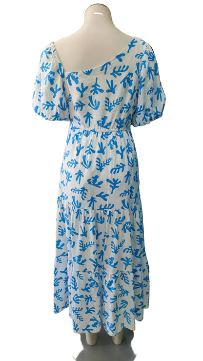 PRE OWNED All About Eve Blue & White Print Dress