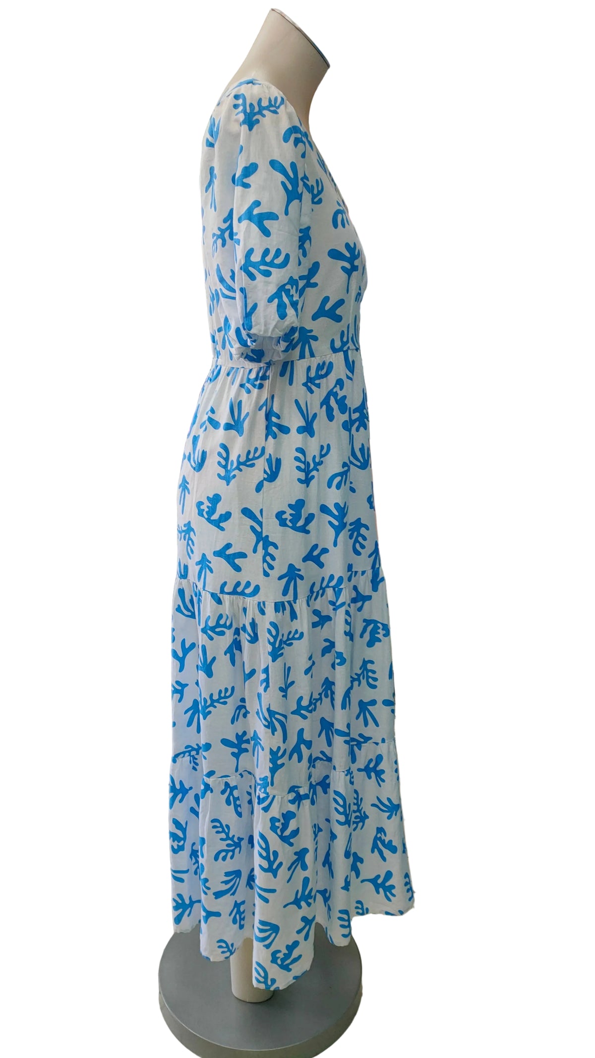 PRE OWNED All About Eve Blue & White Print Dress