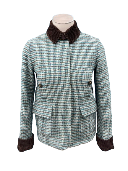 PRE OWNED Lefin London Teal Houndstooth Jacket