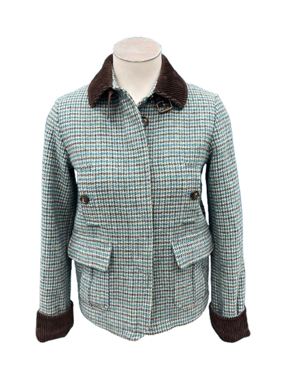 PRE OWNED Lefin London Teal Houndstooth Jacket