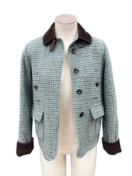PRE OWNED Lefin London Teal Houndstooth Jacket