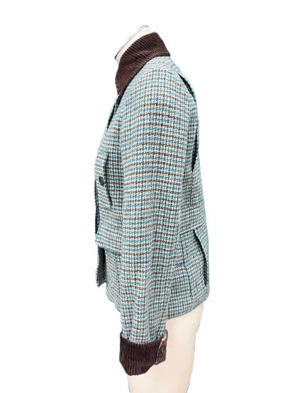 PRE OWNED Lefin London Teal Houndstooth Jacket