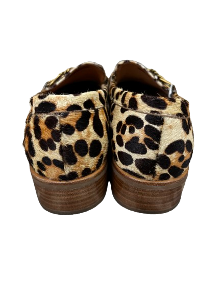 PRE OWNED Bresley Dylan Leather Loafers -  Tan Leopard