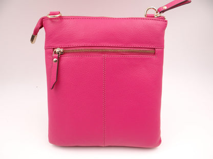 Second Nature Leather Cross Body Bag - Fuschia #ST31