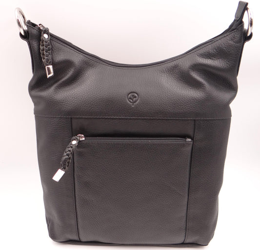 Second Nature Leather Large Tote - Black ST35
