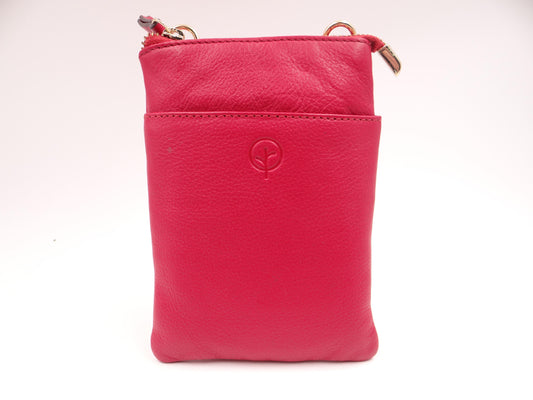 Second Nature Leather Small Cross Body Bag  - Red  #ST57