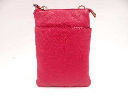 Second Nature Leather Small Cross Body Bag  - Red  #ST57