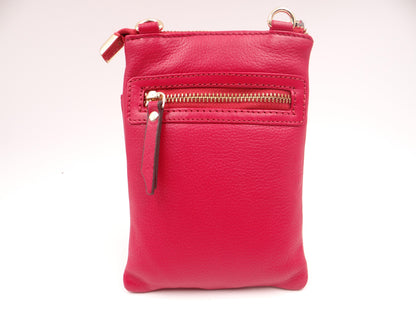 Second Nature Leather Small Cross Body Bag  - Red  #ST57