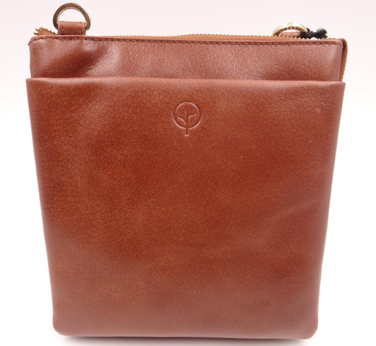 Second Nature Leather Small Crossbody Bag  - Tan ST8