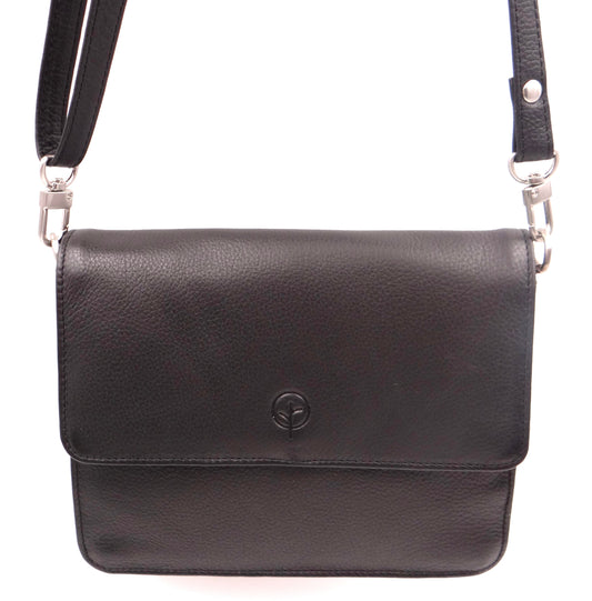 Second Nature Leather Small Crossbody Bag  - Black  #ST91