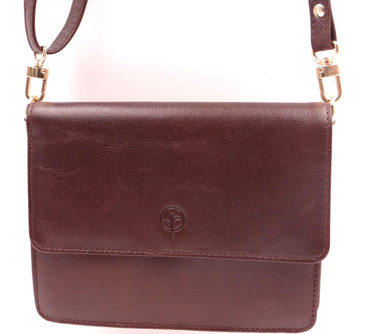 Second Nature Leather Small Crossbody Bag  - Toffee  #ST91