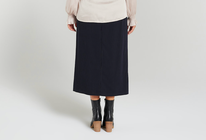 Blackstone Straight Pinstripe Dressy Skirt - Ink