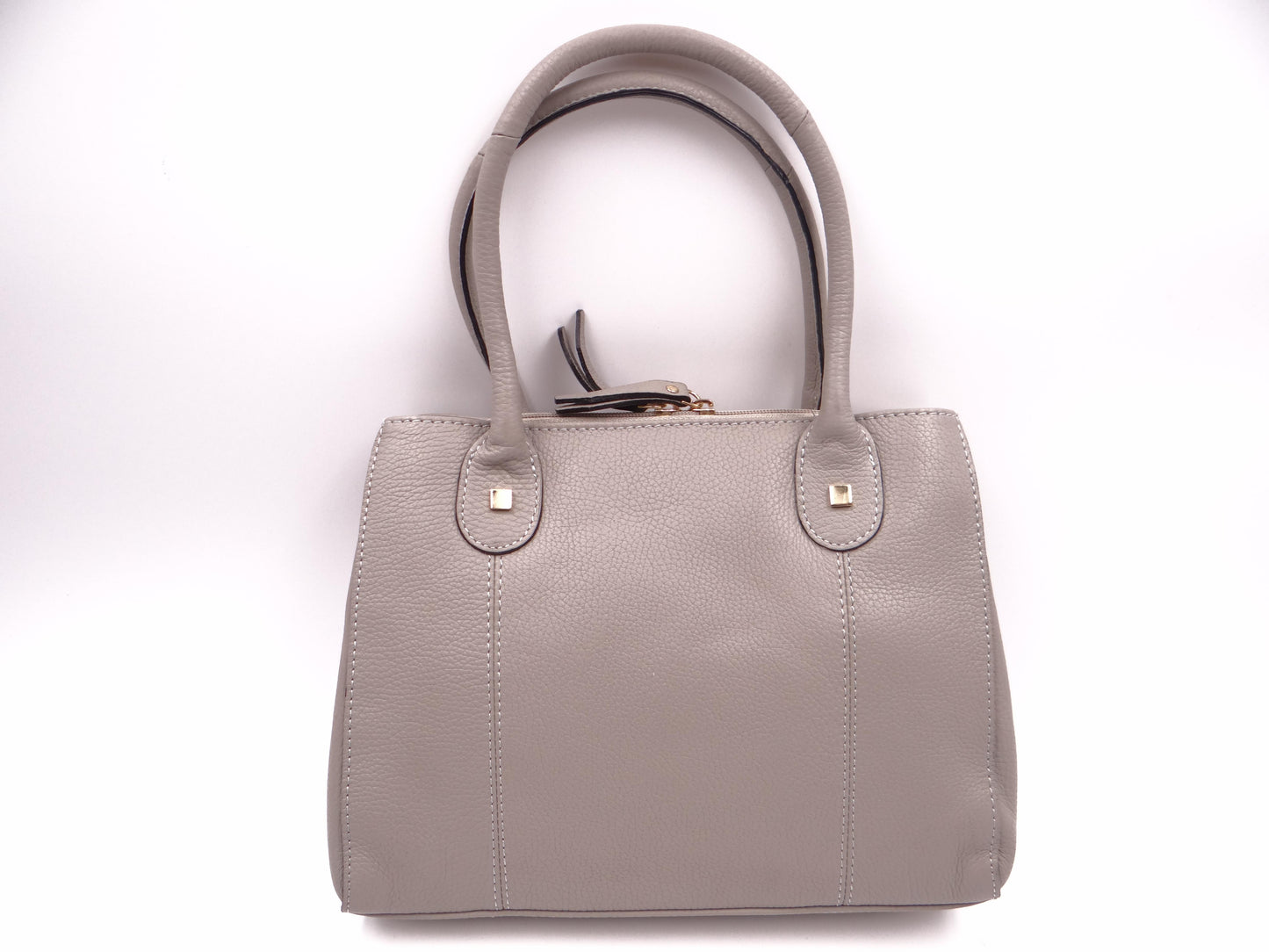 Second Nature Leather Medium Tote - Taupe  #YK12