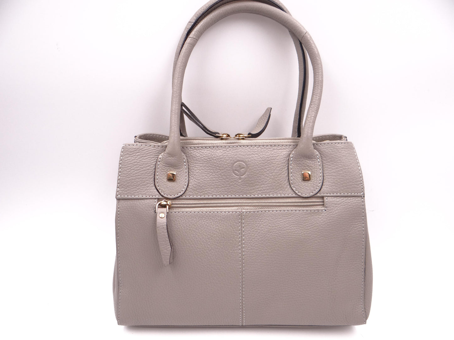 Second Nature Leather Medium Tote - Taupe  #YK12