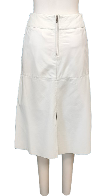 PRE OWNED Storm Leather Skirt - White