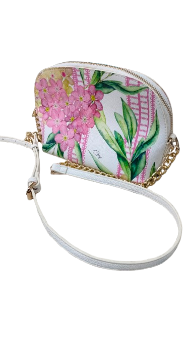 PRE OWNED  Coop White/Pink Floral Bag