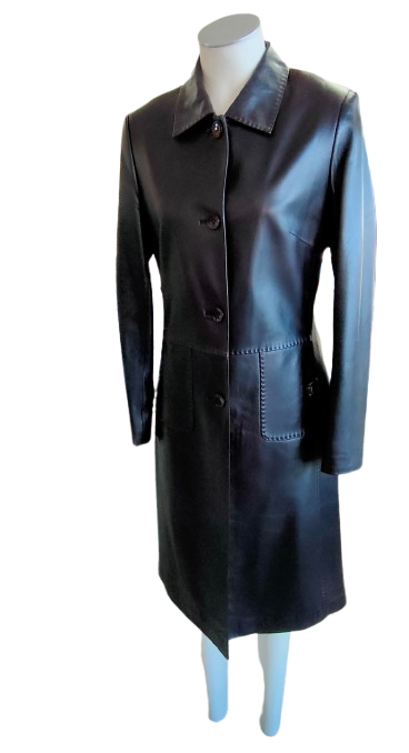 PRE OWNED Bella by Zizis Black Leather Coat