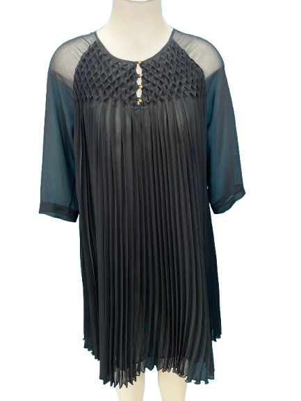 PRE OWNED Seed Little Black Pleated Dress