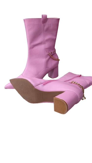 PRE OWNED Hey Monday Pink Leather Boots