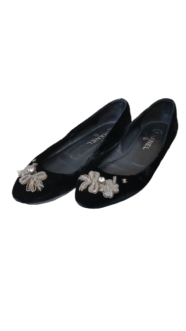 PRE OWNED Chanel Velvet Slippers