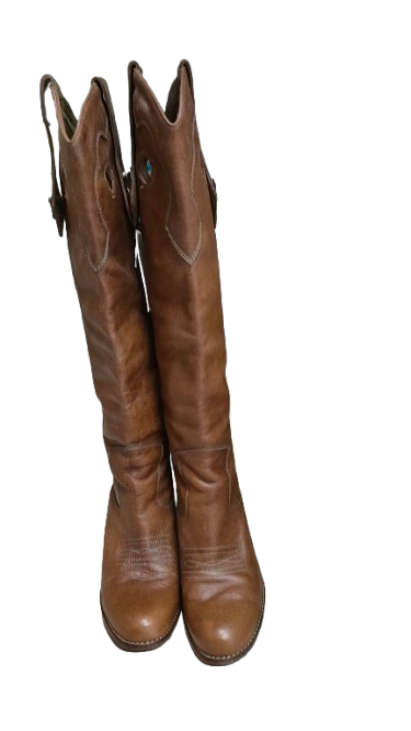 PRE OWNED Vintage Christian Dior Tan Leather Gaucho Boots (Circa 2005)