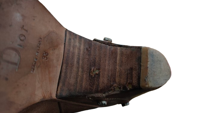 PRE OWNED Vintage Christian Dior Tan Leather Gaucho Boots (Circa 2005)