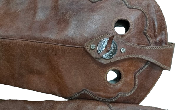 PRE OWNED Vintage Christian Dior Tan Leather Gaucho Boots (Circa 2005)