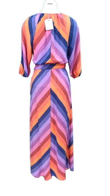 PRE OWNED Fate and Becker Striped Tie Waist Maxi