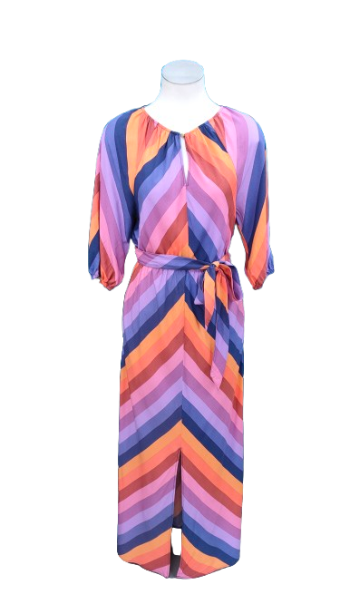 PRE OWNED Fate and Becker Striped Tie Waist Maxi