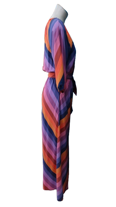 PRE OWNED Fate and Becker Striped Tie Waist Maxi