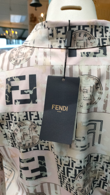 PRE OWNED Fendi Monogram Patchwork Long Sleeve Blouse
