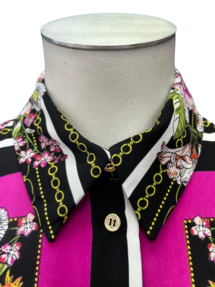 PRE OWNED Joseph Ribkoff Stripe and Floral Blouse