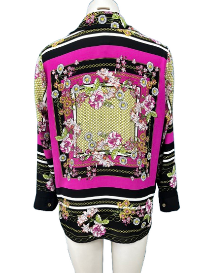 PRE OWNED Joseph Ribkoff Stripe and Floral Blouse